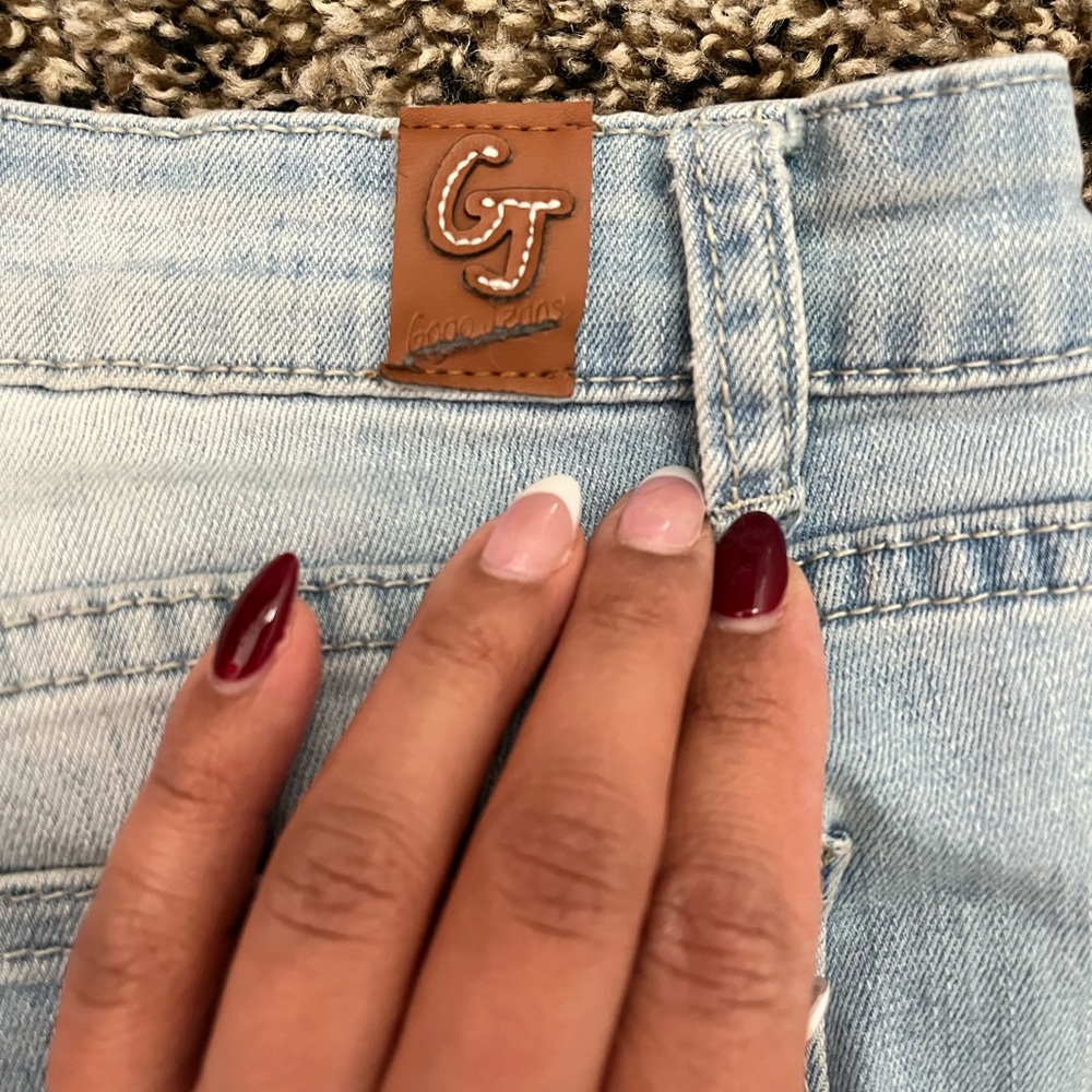 Gogo Jeans Ripped, Distressed Women's Light Blue - Picture 6 of 8